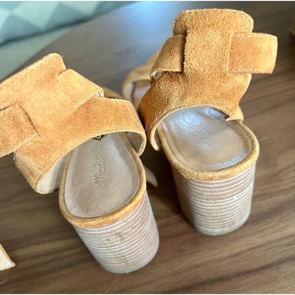 Madewell Suede Tan Block Heel - Picture 4 of 5